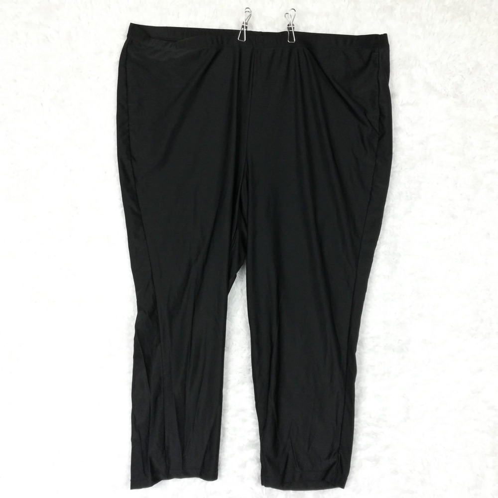 Catherines Womens Pants Straight Leg Stretch Black Pull On Relaxed Plus 2X